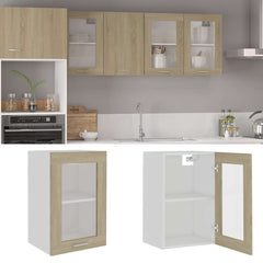 vidaXL Hanging Glass Cabinet Lyon Sonoma Oak 40x31x60 cm Engineered Wood 1