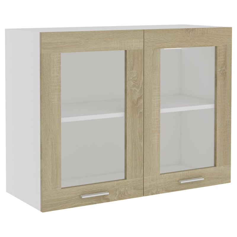 Hanging Glass Cabinet Sonoma Oak 80x31x60 cm Engineered Wood