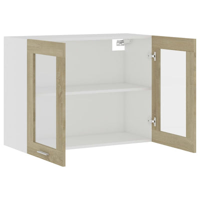 Hanging Glass Cabinet Sonoma Oak 80x31x60 cm Engineered Wood