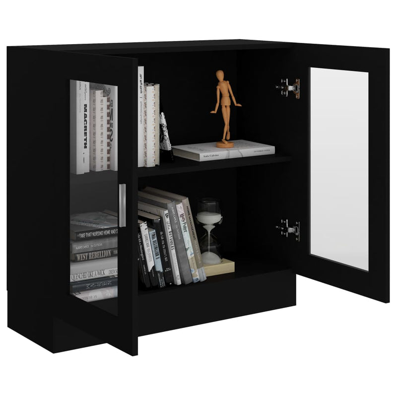 Vitrine Cabinet Black 82.5x30.5x80 cm Engineered Wood