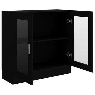 Vitrine Cabinet Black 82.5x30.5x80 cm Engineered Wood