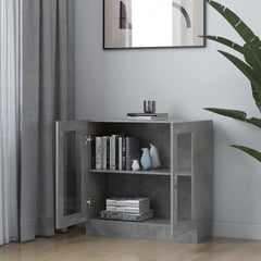 802745 vidaXL Vitrine Cabinet Concrete Grey 82,5x30,5x80 cm Engineered Wood 3