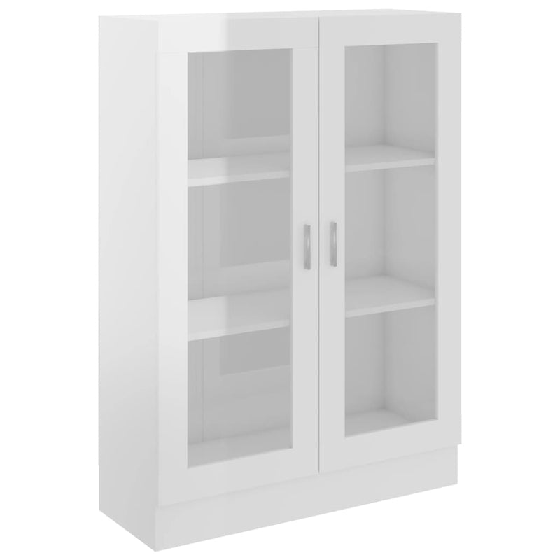 Vitrine Cabinet High Gloss White 82.5x30.5x115 cm Engineered Wood