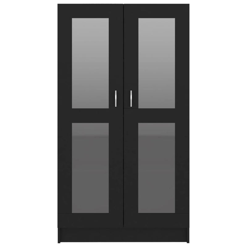 Vitrine Cabinet Black 82.5x30.5x150 cm Engineered Wood