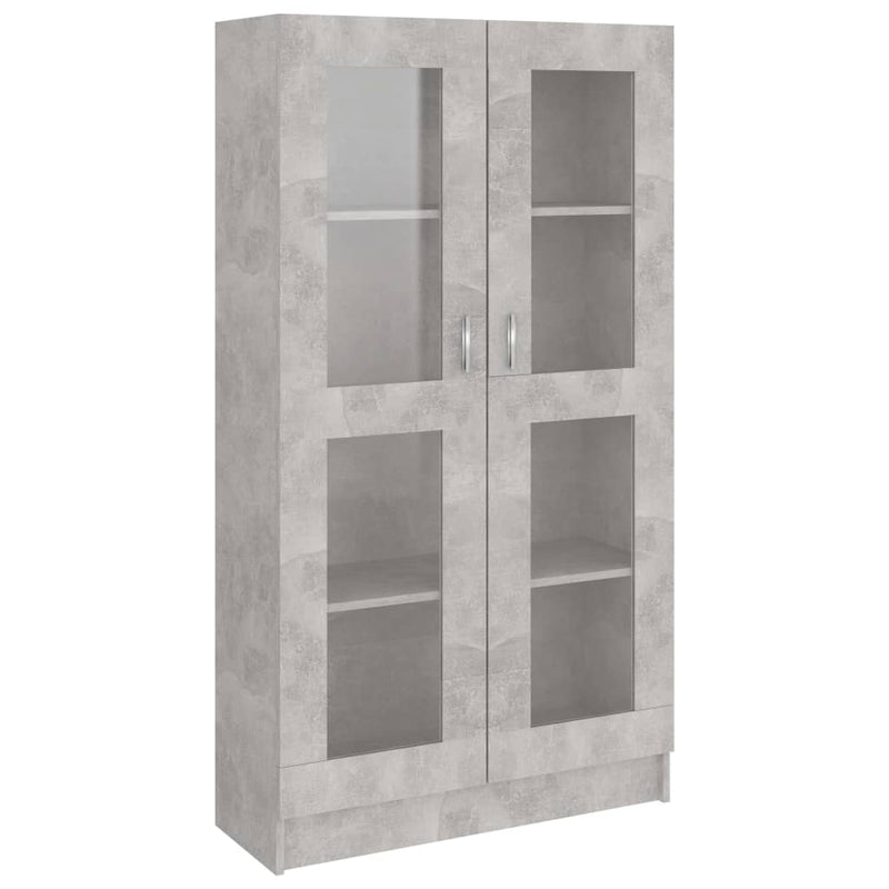 Vitrine Cabinet Concrete Grey 82.5x30.5x150 cm Engineered Wood