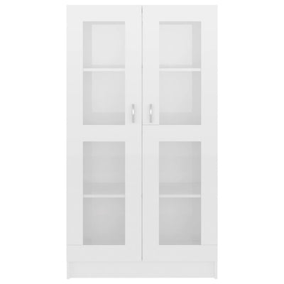 Vitrine Cabinet High Gloss White 82.5x30.5x150 cm Engineered Wood