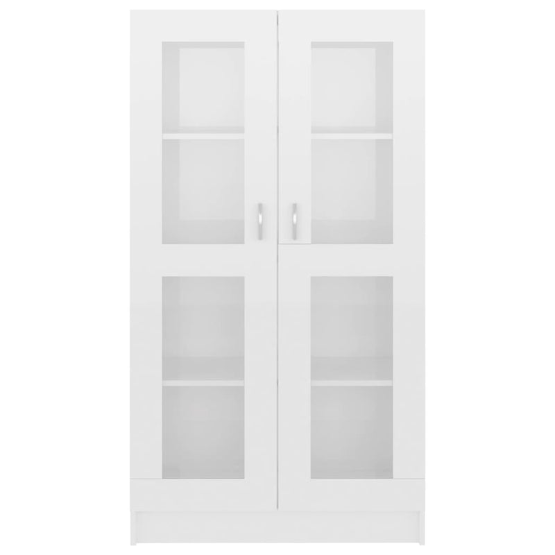 Vitrine Cabinet High Gloss White 82.5x30.5x150 cm Engineered Wood