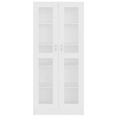 Vitrine Cabinet White 82.5x30.5x185.5 cm Engineered Wood