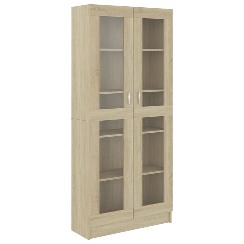 Vitrine Cabinet Sonoma Oak 82.5x30.5x185.5 cm Engineered Wood