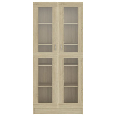 Vitrine Cabinet Sonoma Oak 82.5x30.5x185.5 cm Engineered Wood