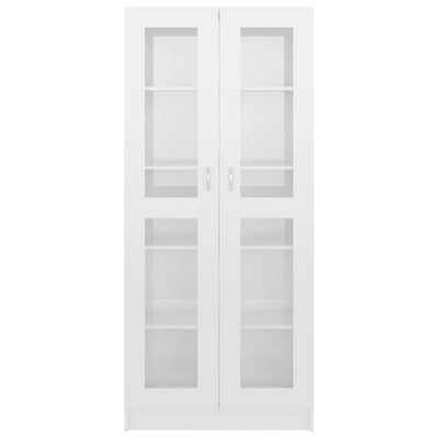 Vitrine Cabinet High Gloss White 82.5x30.5x185.5 cm Engineered Wood