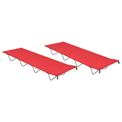 vidaXL Camping Bed | Set of 2 | Red | 600D Oxford Fabric, Steel 1