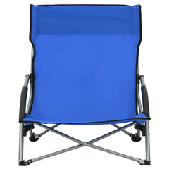 vidaXL Folding Chairs 2 pcs Blue Fabric 3