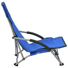 vidaXL Folding Chairs 2 pcs Blue Fabric 4