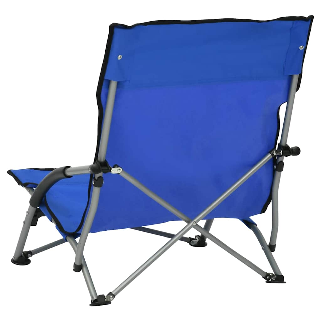 vidaXL Folding Chairs 2 pcs Blue Fabric 5