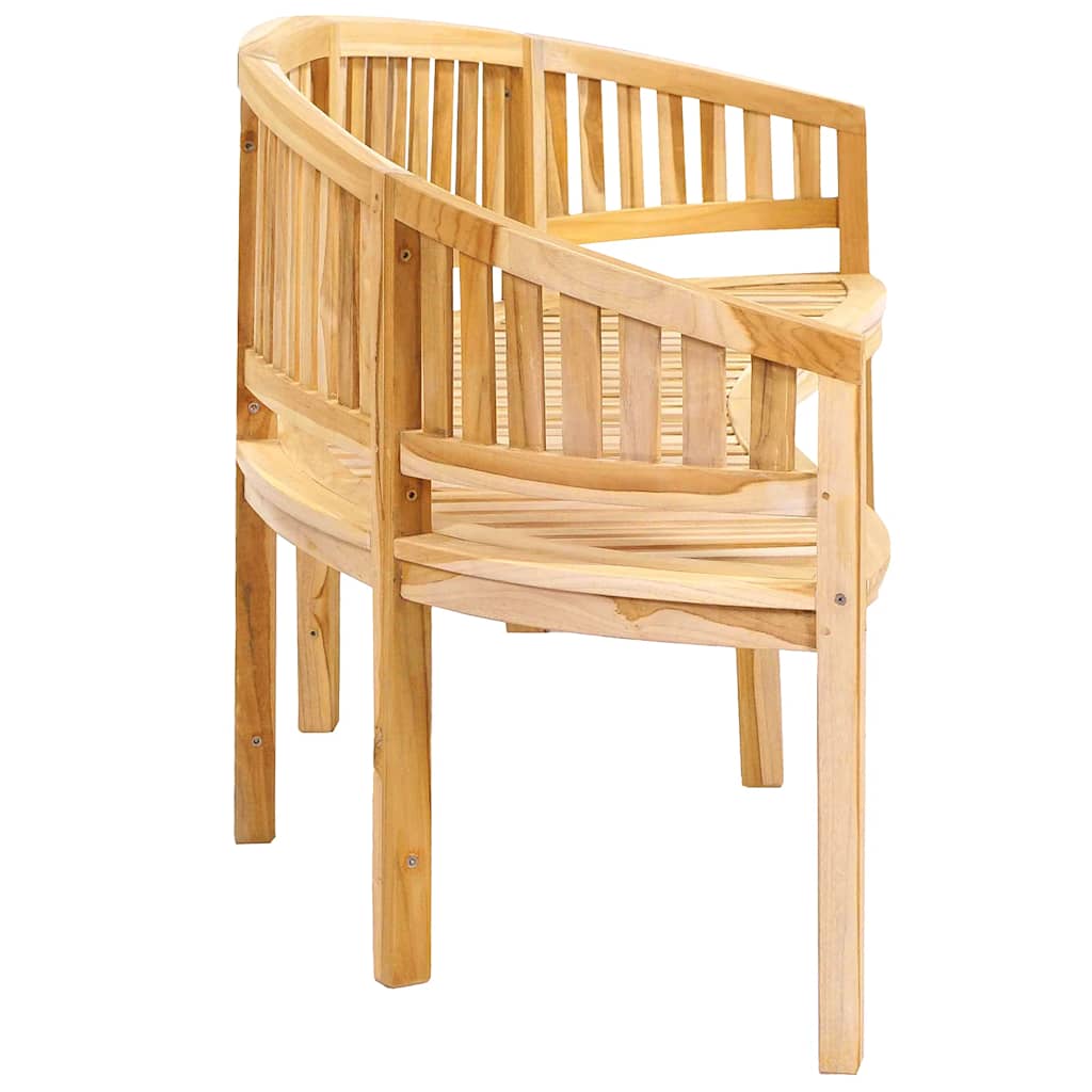 vidaXL Banana Bench 200 cm Solid Teak Wood 5