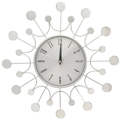 vidaXL Wall Clock | Silver | Metal, Aluminium | Medium | Decorative Inlays 2