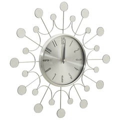 vidaXL Wall Clock | Silver | Metal, Aluminium | Medium | Decorative Inlays 3