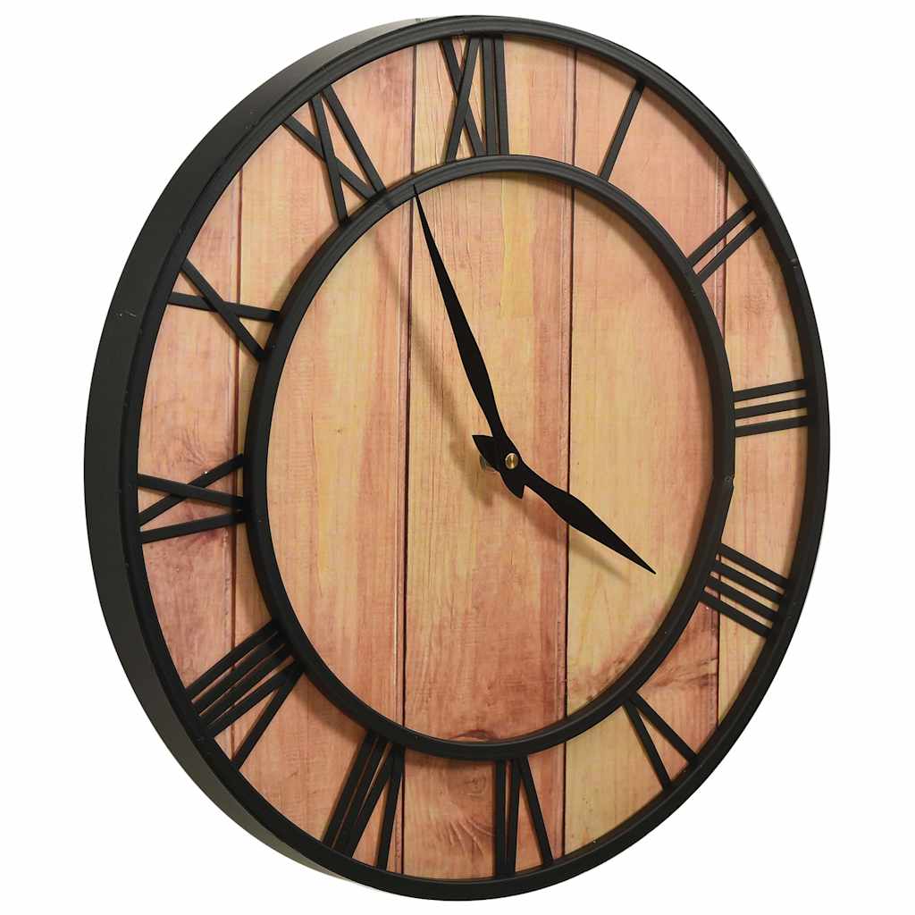 vidaXL Wall Clock | Brown and Black | MDF and Iron | 39 cm Diameter 3