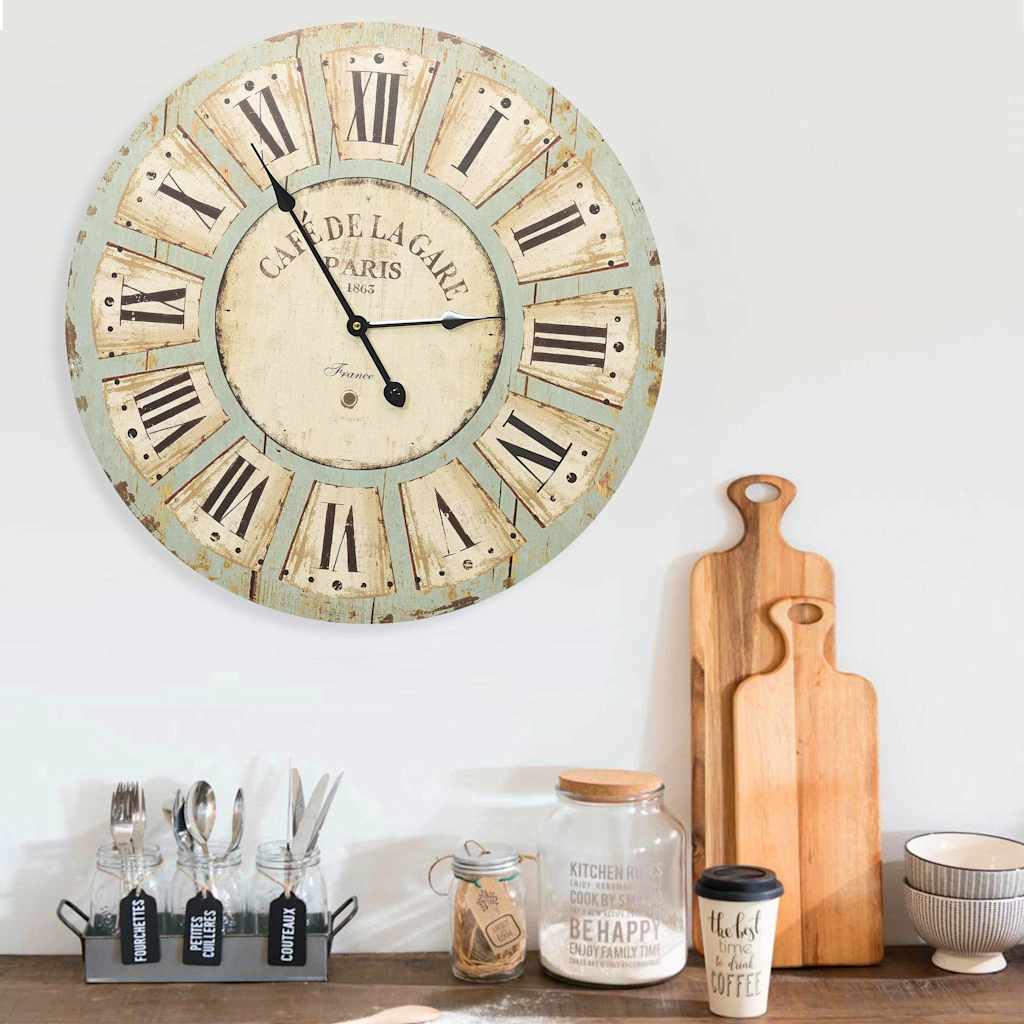 325183 vidaXL Wall Clock Multicolour 60 cm MDF 1