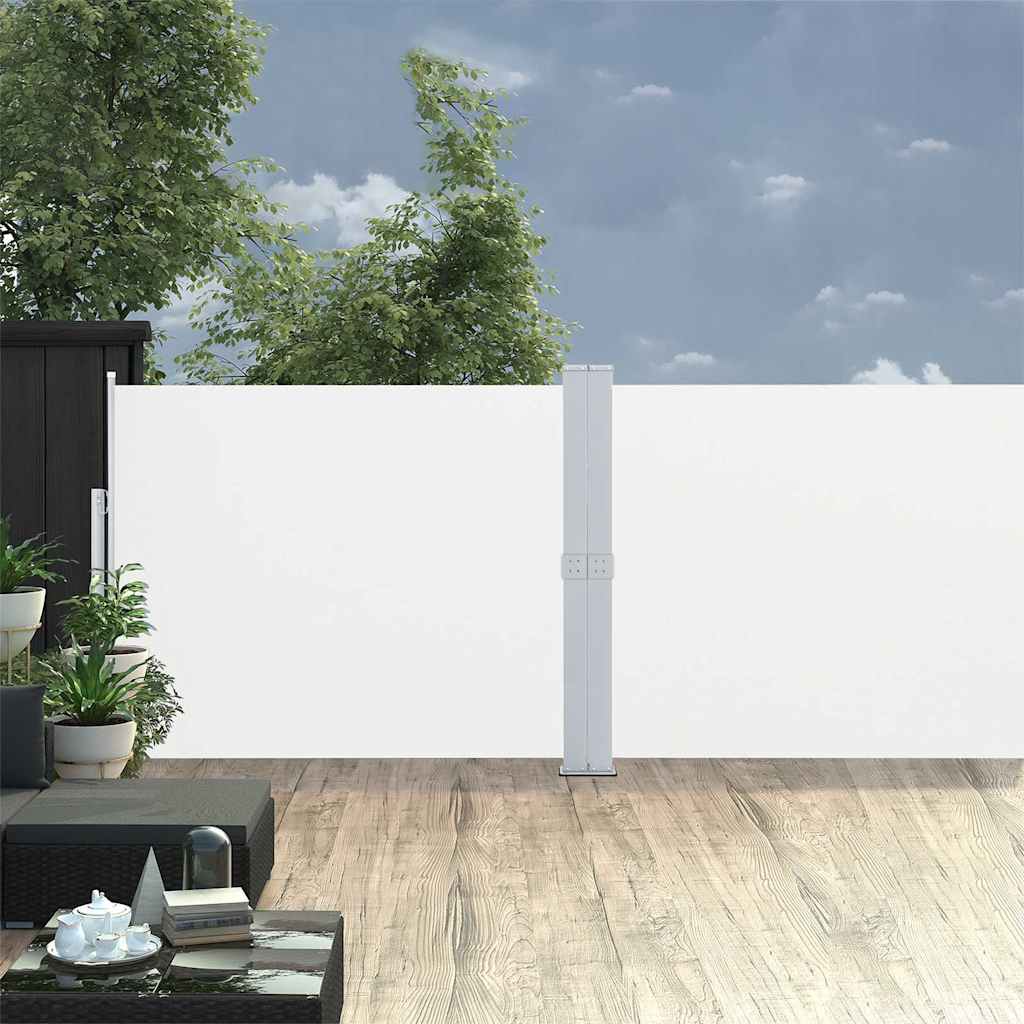 vidaXL Patio Retractable Side Awning 140x1200 cm Cream 2