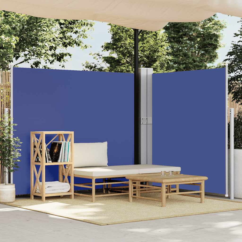 vidaXL Patio Retractable Side Awning 170x1200 cm Blue 3