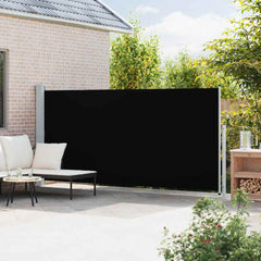 Patio Retractable Side Awning 180x514 cm Drop 500 cm Width 180 cm Black