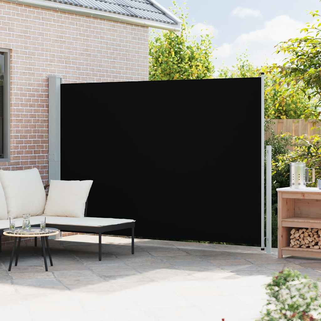 vidaXL Patio Retractable Side Awning 200x314 cm Black 3