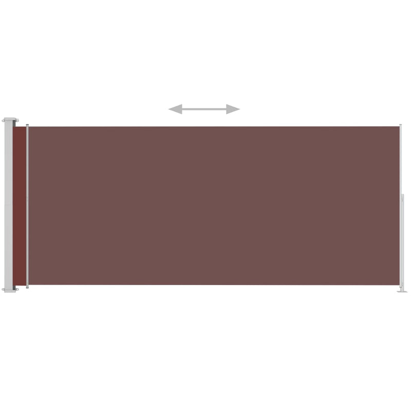 Patio Retractable Side Awning 200x500 cm Brown