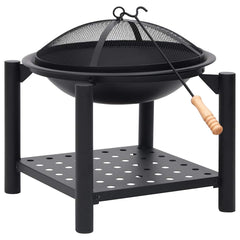 313639 vidaXL Fire Pit with Poker 54x54x55 cm Steel 2