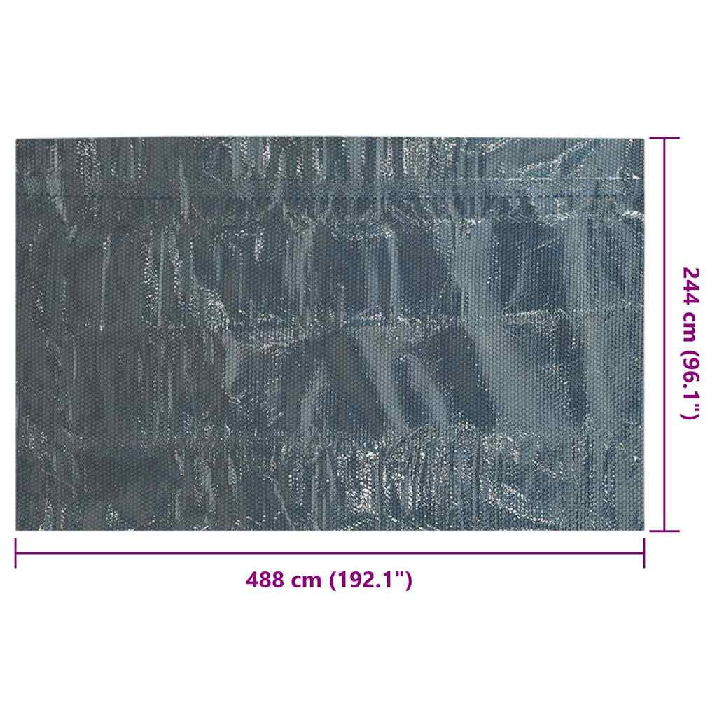 vidaXL Floating PE Solar Pool Film 488x244 cm Black and Blue 6