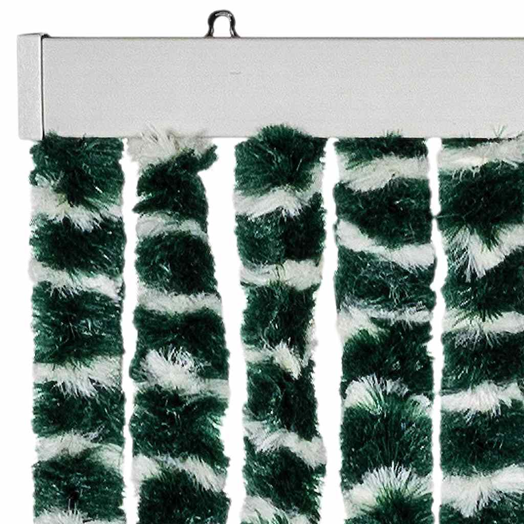vidaXL Insect Curtain Green and White 100x220 cm Chenille 4