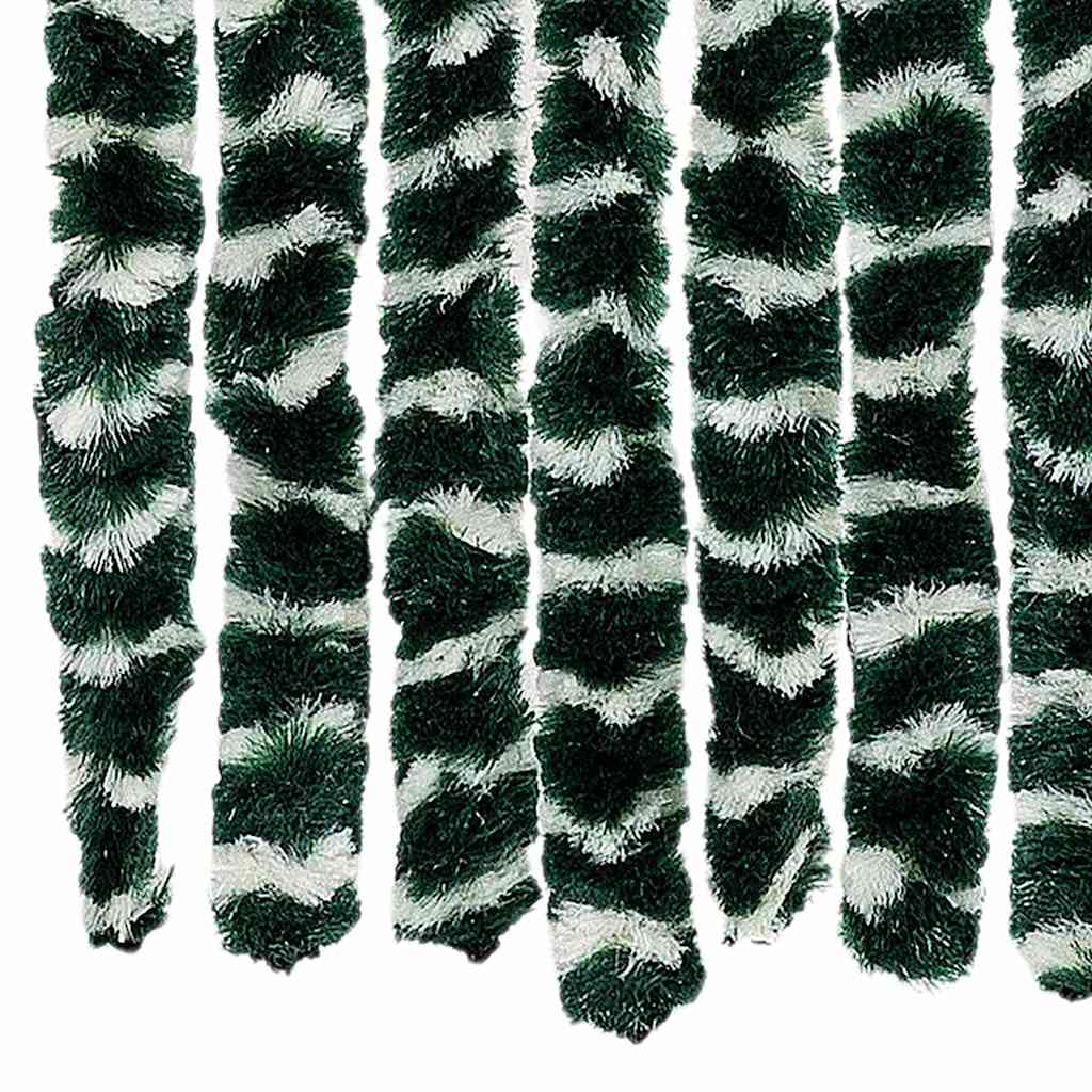 vidaXL Insect Curtain Green and White 100x220 cm Chenille 5