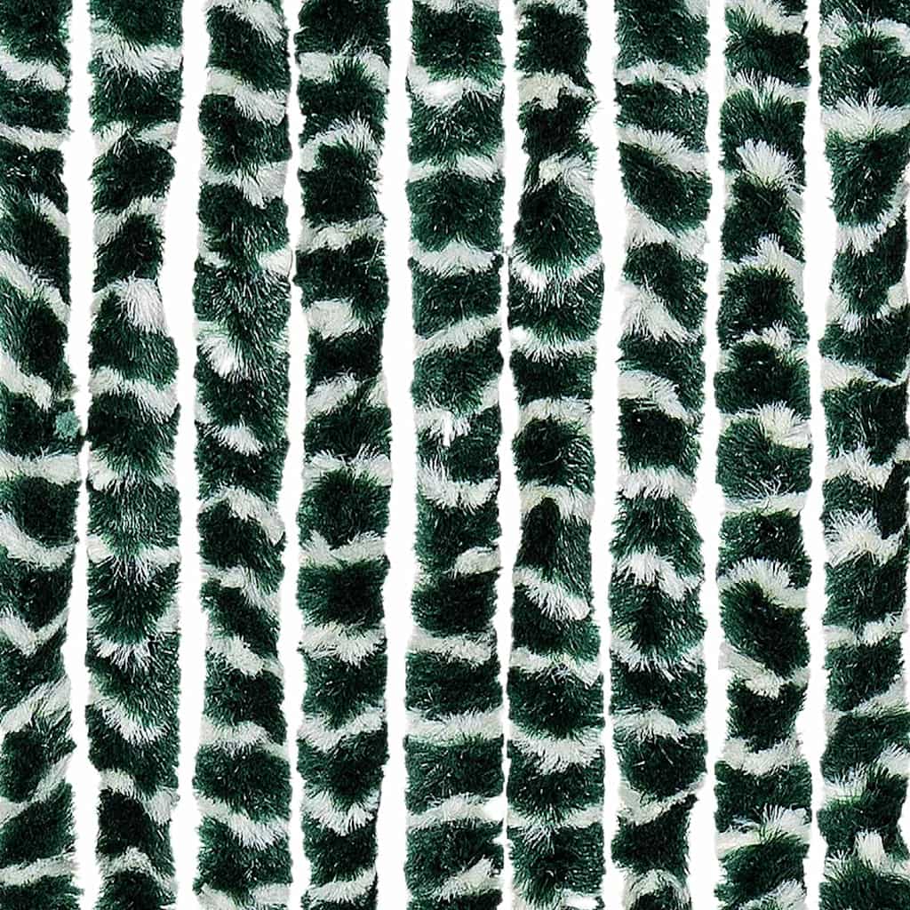 vidaXL Insect Curtain Green and White 100x220 cm Chenille 6
