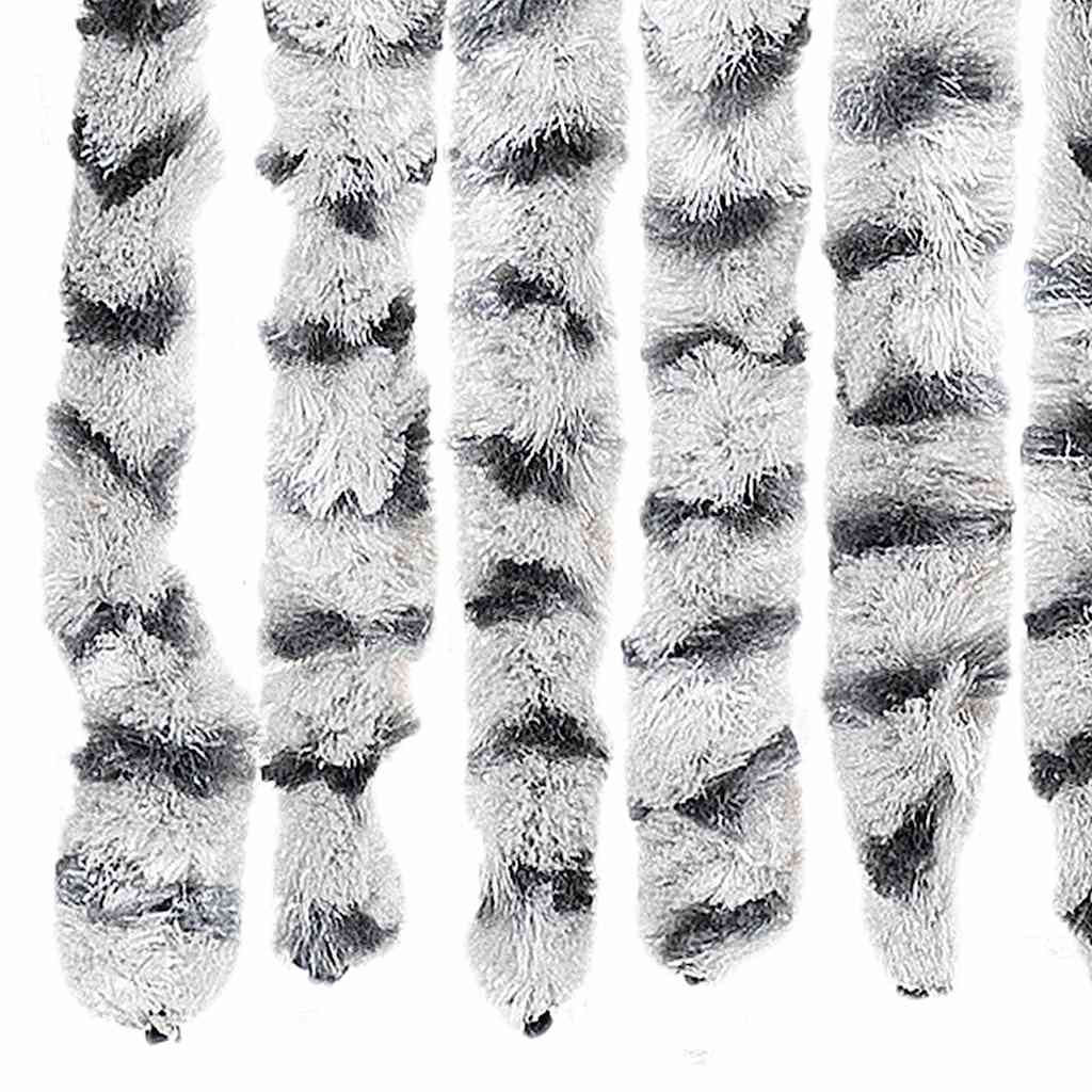 vidaXL Insect Curtain Light and Dark Grey 56x185 cm Chenille 5
