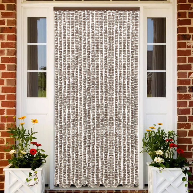 Insect Curtain Taupe and White 56x185 cm Chenille