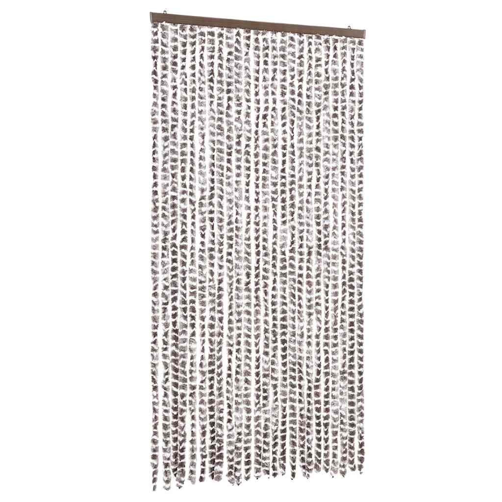 vidaXL Insect Curtain Taupe and White 100x220 cm Chenille 2