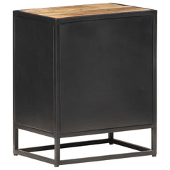 vidaXL Bedside Cabinet | Rough Mango Wood, Natural Cane 5