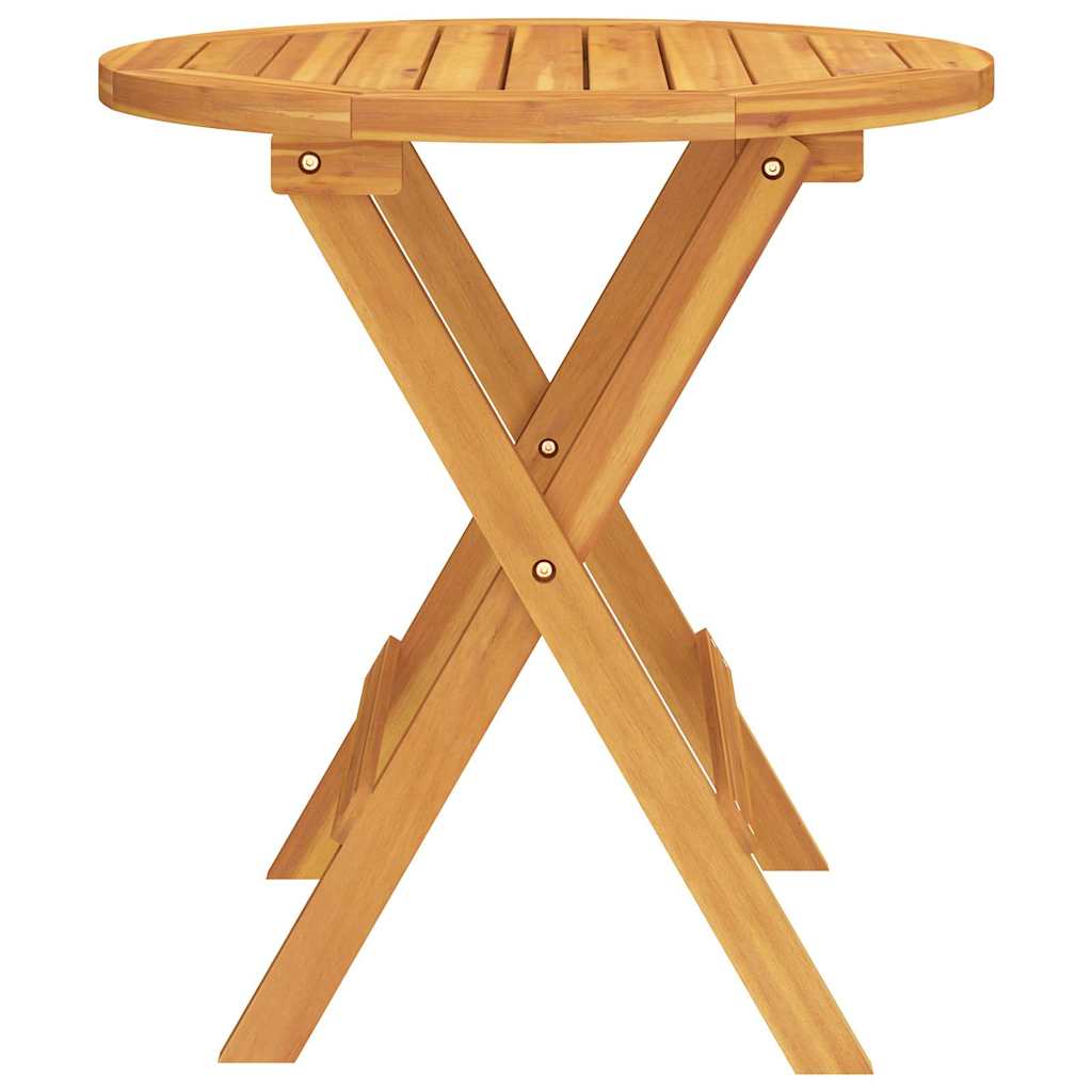 vidaXL Bistro Table | Natural wood | Solid acacia wood | Small | Folding 4