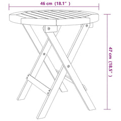 vidaXL Bistro Table | Natural wood | Solid acacia wood | Small | Folding 6