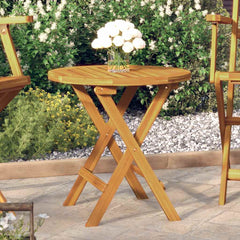 vidaXL Bistro Table | Natural wood | Solid acacia wood | Small | Folding 1