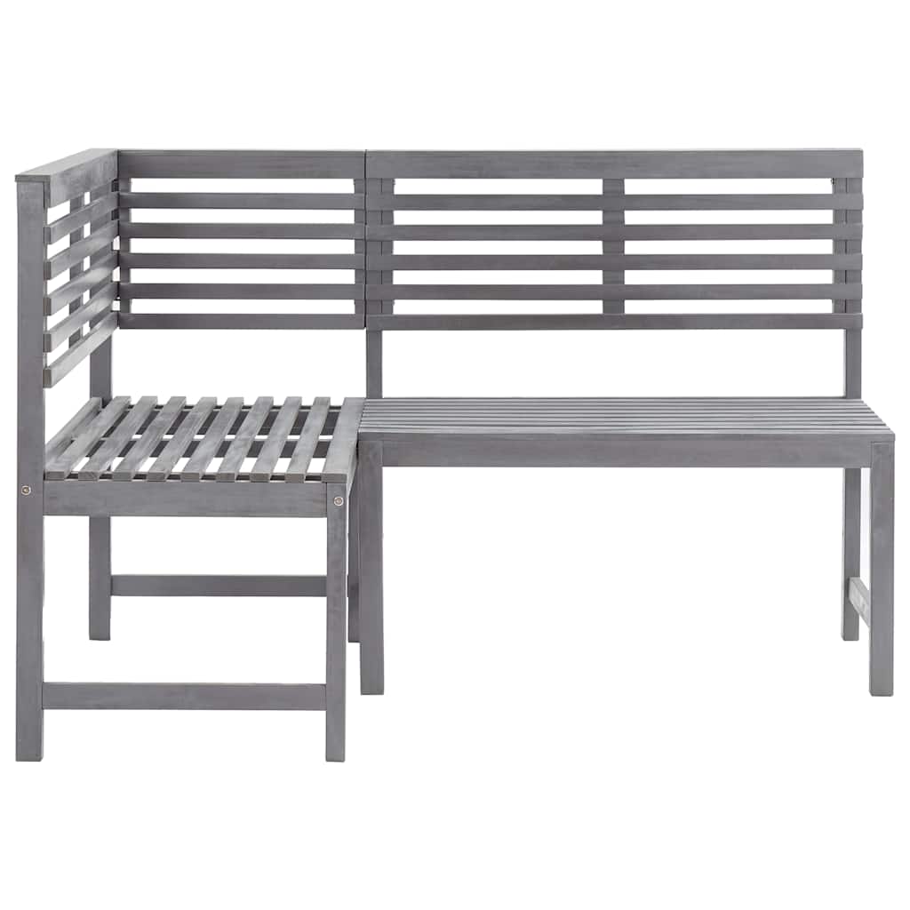 312423 vidaXL Garden Corner Bench Grey 140 cm Solid Acacia Wood 4