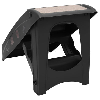 Folding Dog Stairs Black 62x40x49.5 cm