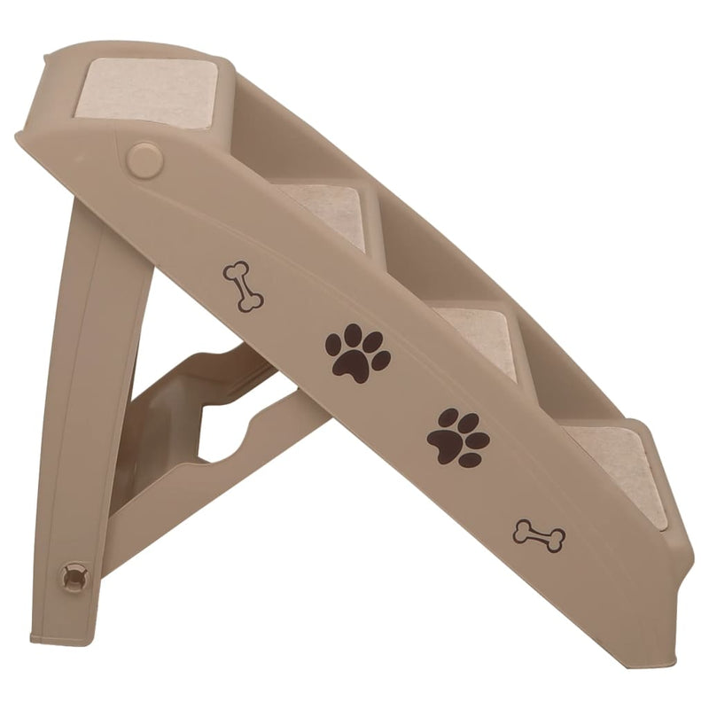 Folding Dog Stairs Brown 62x40x49.5 cm