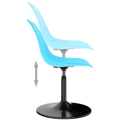 Swivel Dining Chairs 2 pcs Blue PP