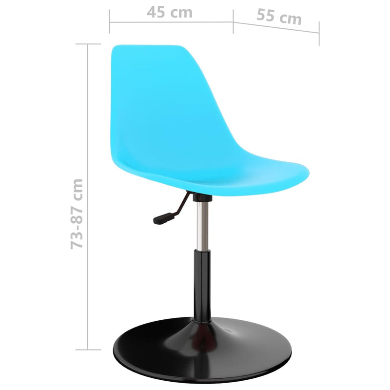 Swivel Dining Chairs 2 pcs Blue PP