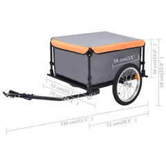 Bike Trailer 65 kg Grey and orange