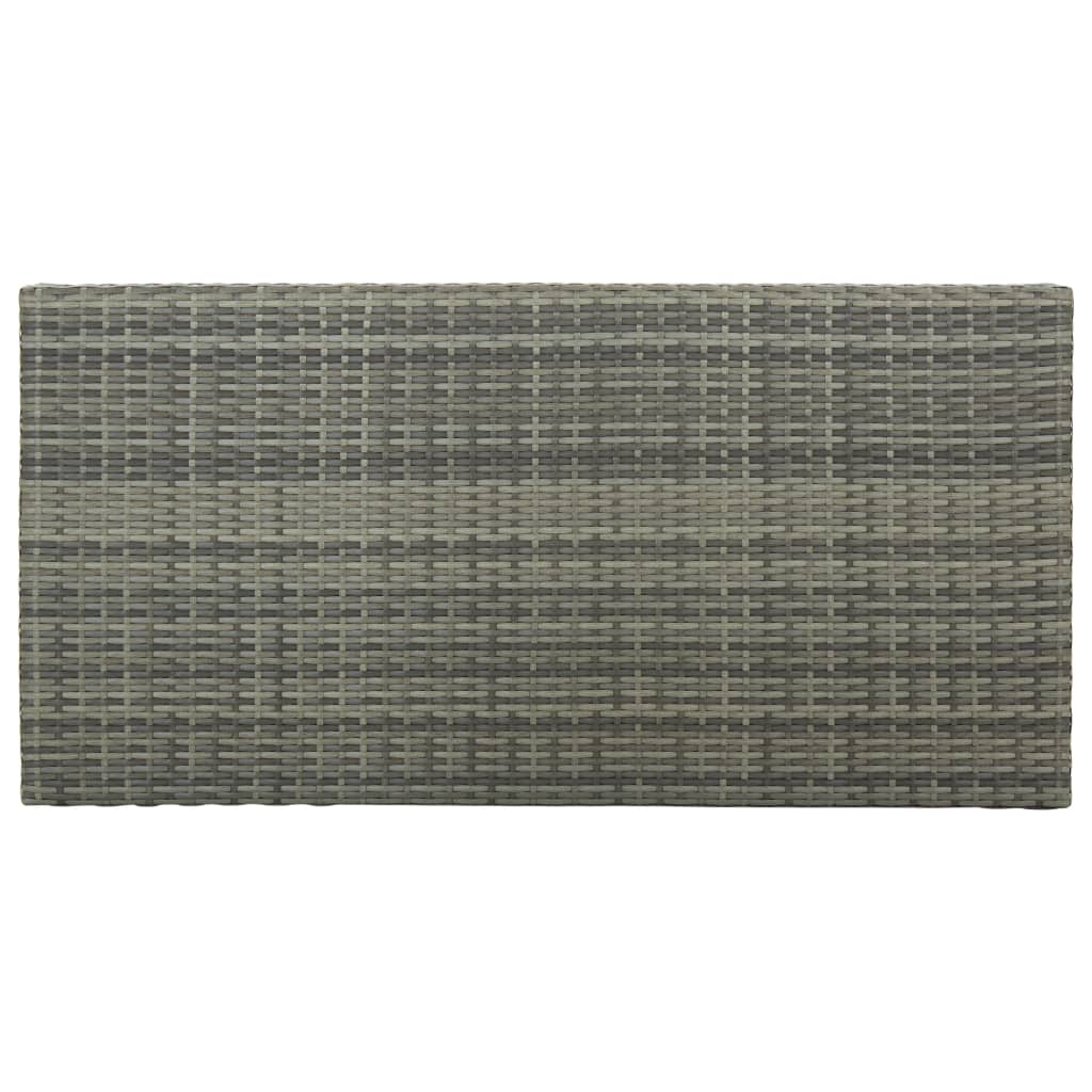 vidaXL Bar Table with Storage Rack Grey 120x60x110 cm Poly Rattan 5