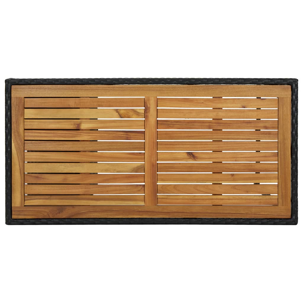 vidaXL Bar Table with Storage Rack Black 120x60x110 cm Poly Rattan 5