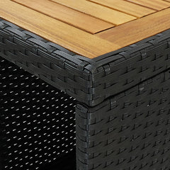 vidaXL Bar Table with Storage Rack Black 120x60x110 cm Poly Rattan 6